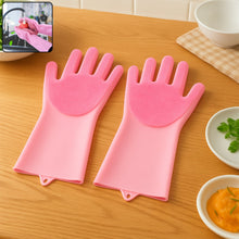 Dishwashing Gloves with Scrubber| Silicone Scrub Gloves (1 Pair , 196Gm)